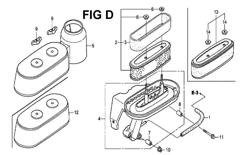 Fig-4 Diagram and Parts List for GVX160H2 Type A1S Honda Engine