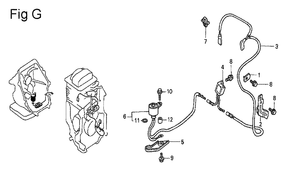 Fig-7 Diagram and Parts List for GS190A Type VXA Honda Engine