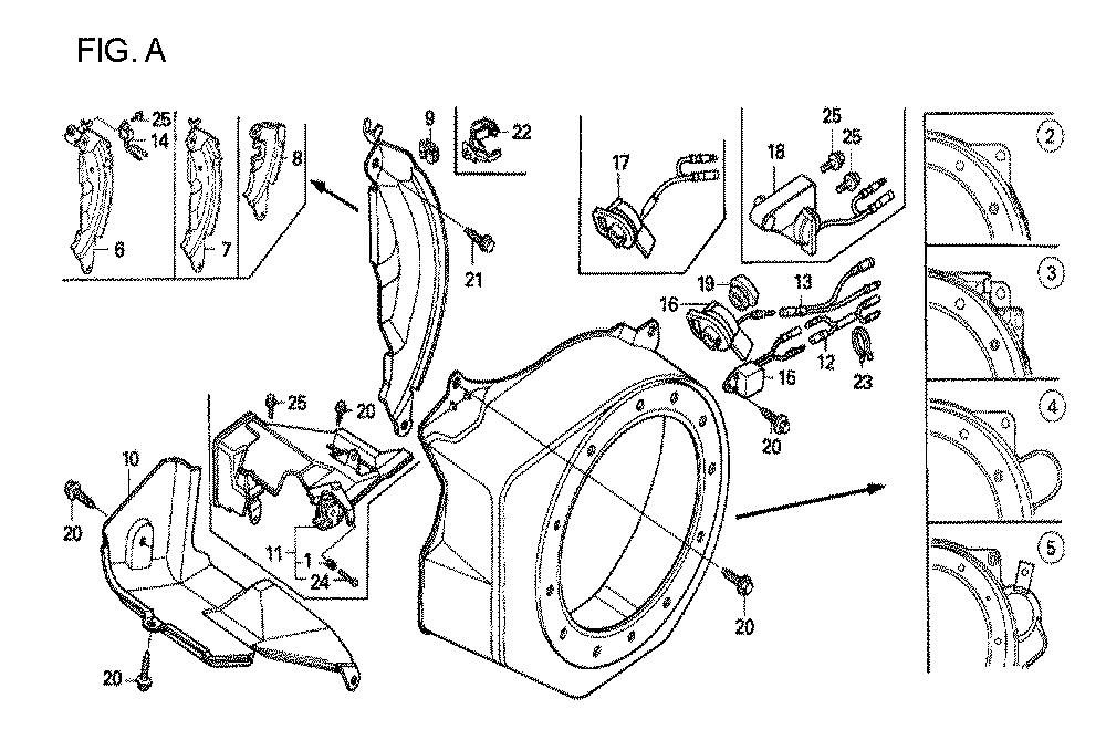 Fig-8 Diagram and Parts List for GX160U1 Type QCL Honda Engine
