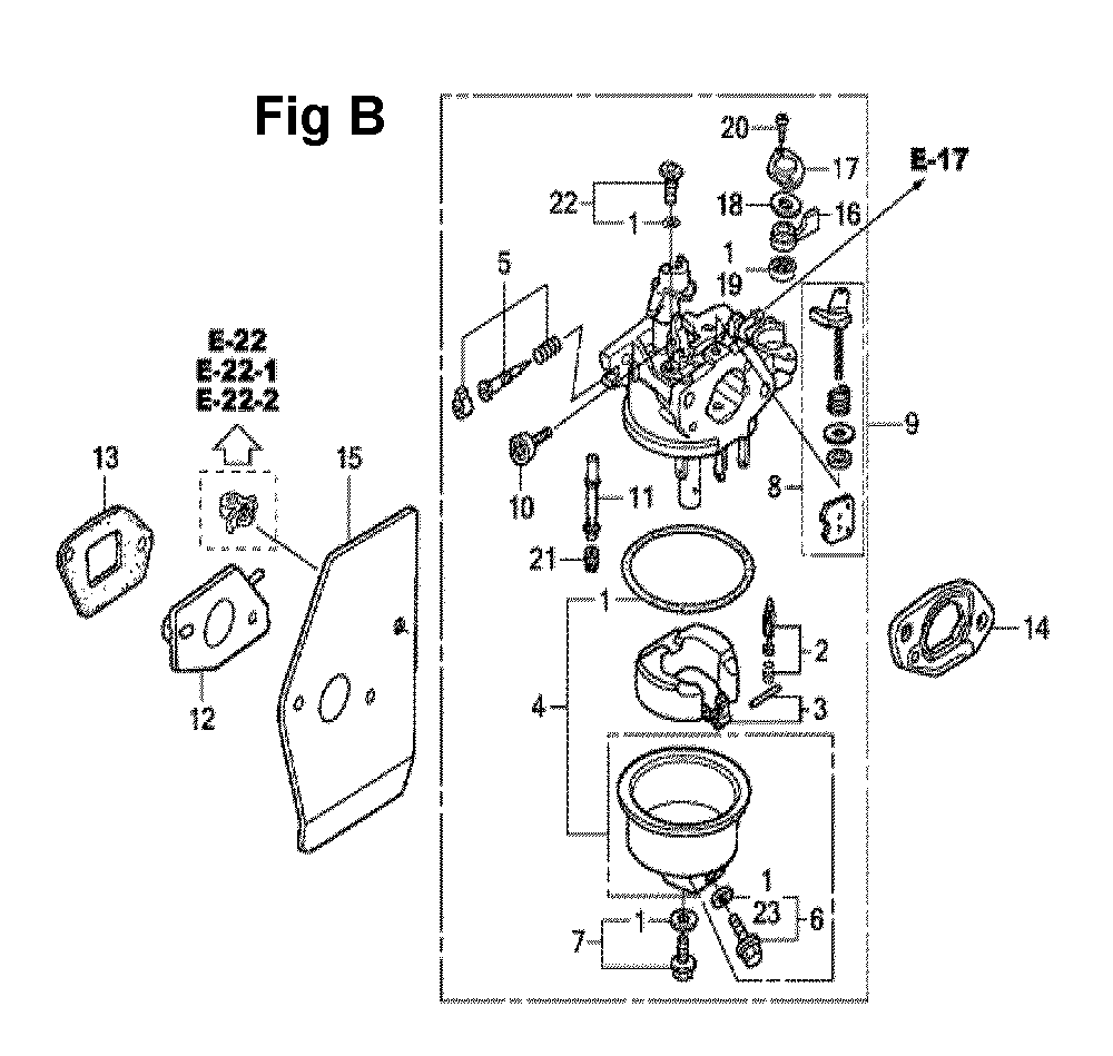 Fig-8 Diagram and Parts List for GXV160UH2 Type A1S Honda Engine