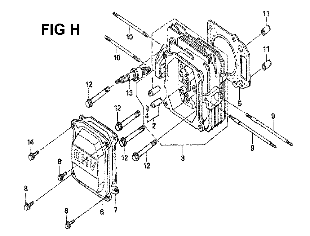 Fig-8 Diagram and Parts List for GVX160H2 Type A1S Honda Engine