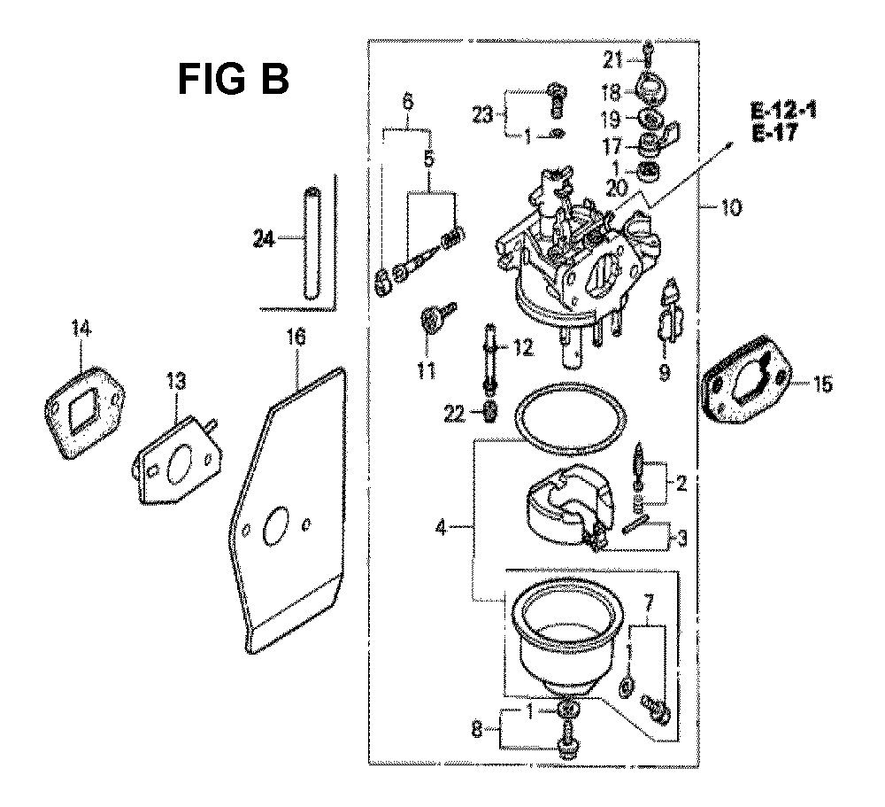 Fig-4 Diagram and Parts List for GXV160K1 Type N6 Honda Engine