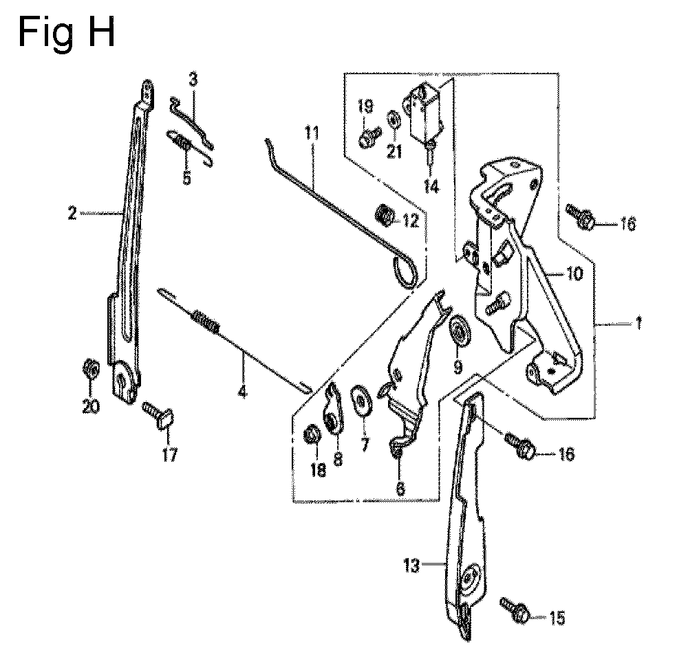 Fig-8 Diagram and Parts List for GC160 Type PXD Honda Engine