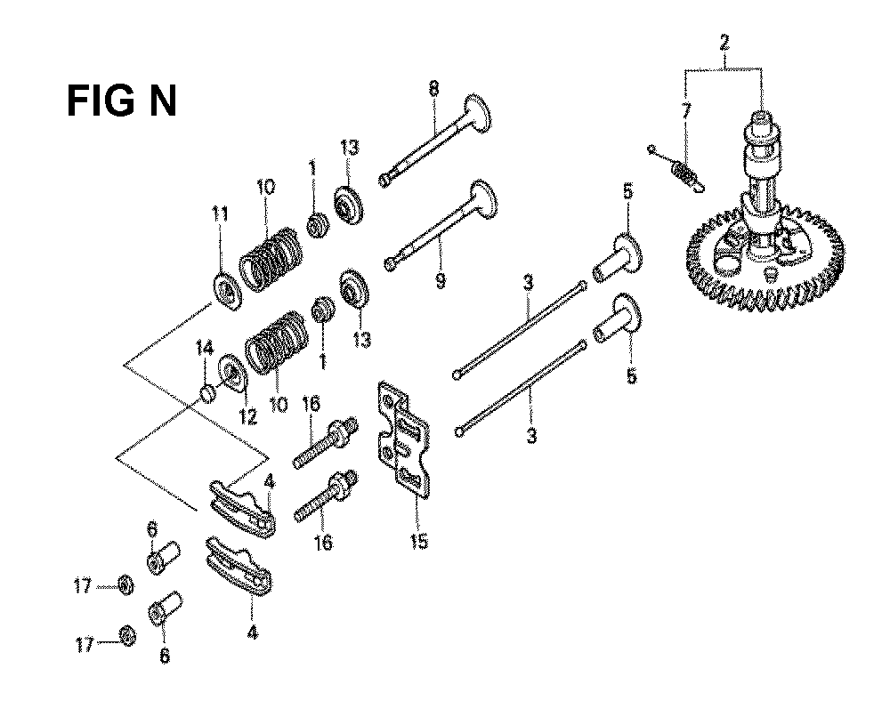 Fig-5 Diagram and Parts List for GXV340K1 Type DNE4 Honda Engine