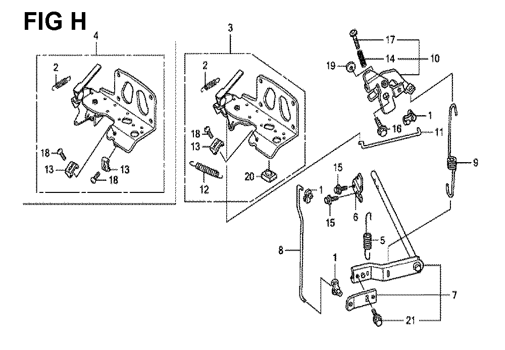 Fig-14 Diagram and Parts List for GXV520U Type QEA3 Honda Engine