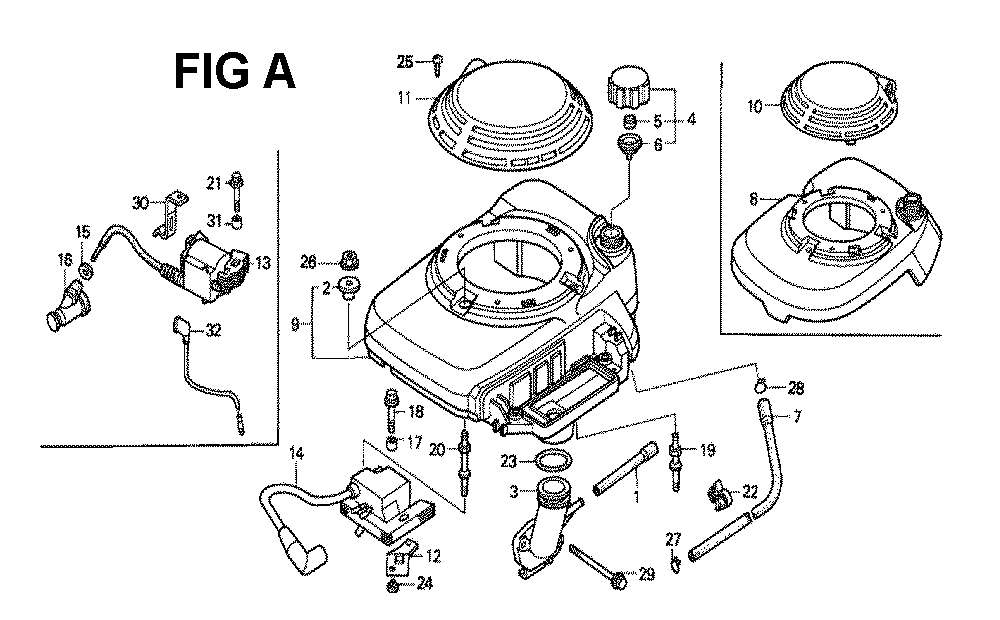 Fig-1 Diagram and Parts List for GXV140 Type MAJ Honda Engine