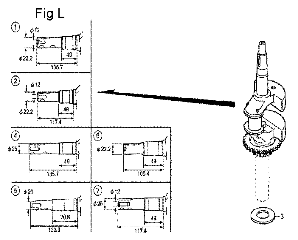 Fig-12 Diagram and Parts List for GCV190A Type S3A Honda Engine
