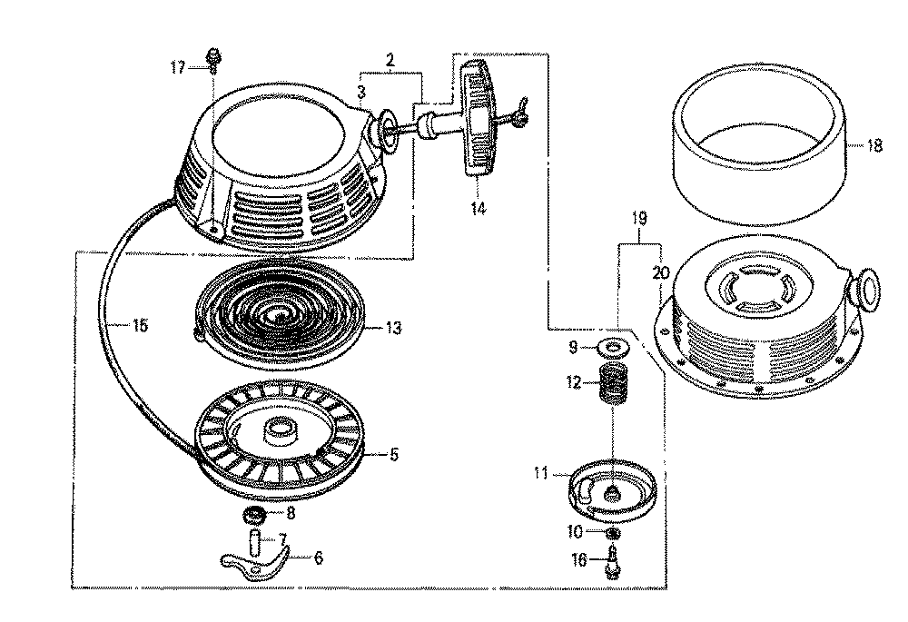 Fig-0 Diagram and Parts List for GXV340K1 Type DXE2 Honda Engine