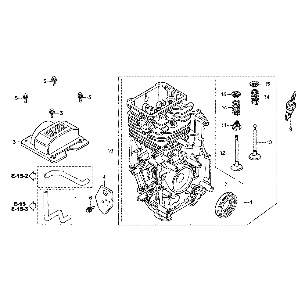 Fig-0 Diagram and Parts List for GC135 Type QHA Honda Engine