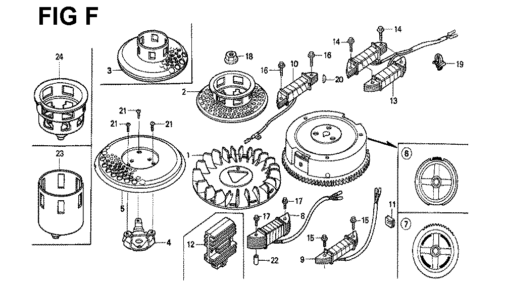 Fig-10 Diagram and Parts List for GXV340K1 Type DN3 Honda Engine