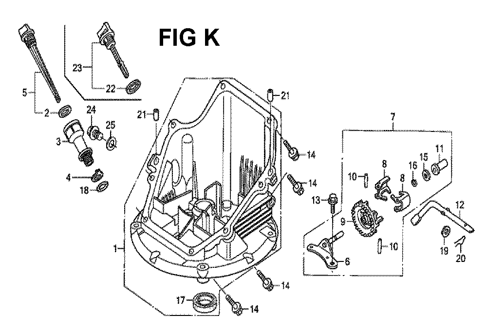 Fig-11 Diagram and Parts List for GCV190LA Type G5BR Honda Engine