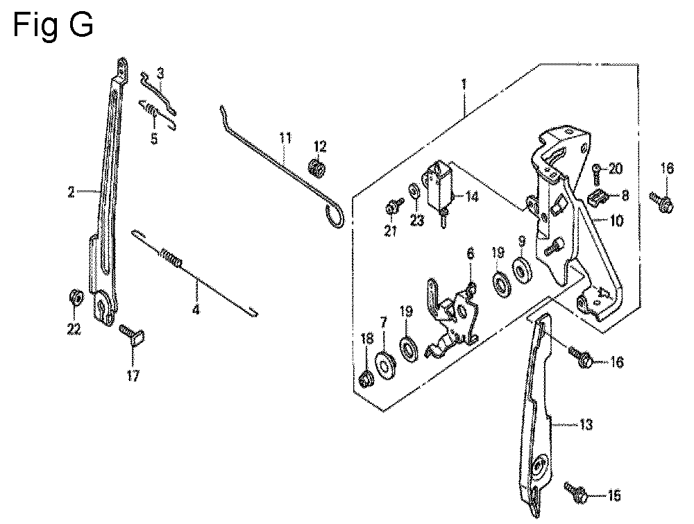 Fig-7 Diagram and Parts List for GC135 Type QHE1 Honda Engine