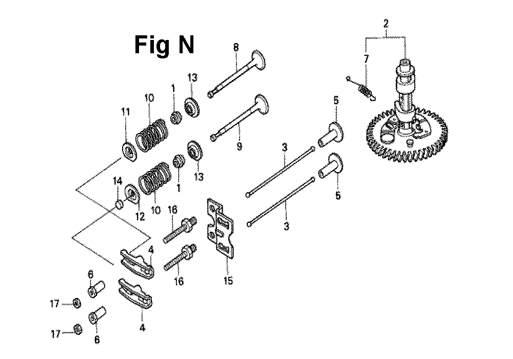 Fig-6 Diagram and Parts List for GXV340 Type DNE Honda Engine