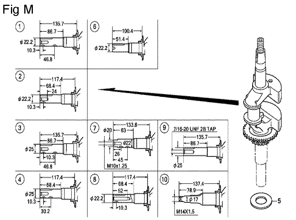 Fig-13 Diagram and Parts List for GCV160LA0 Type S1A Honda Engine