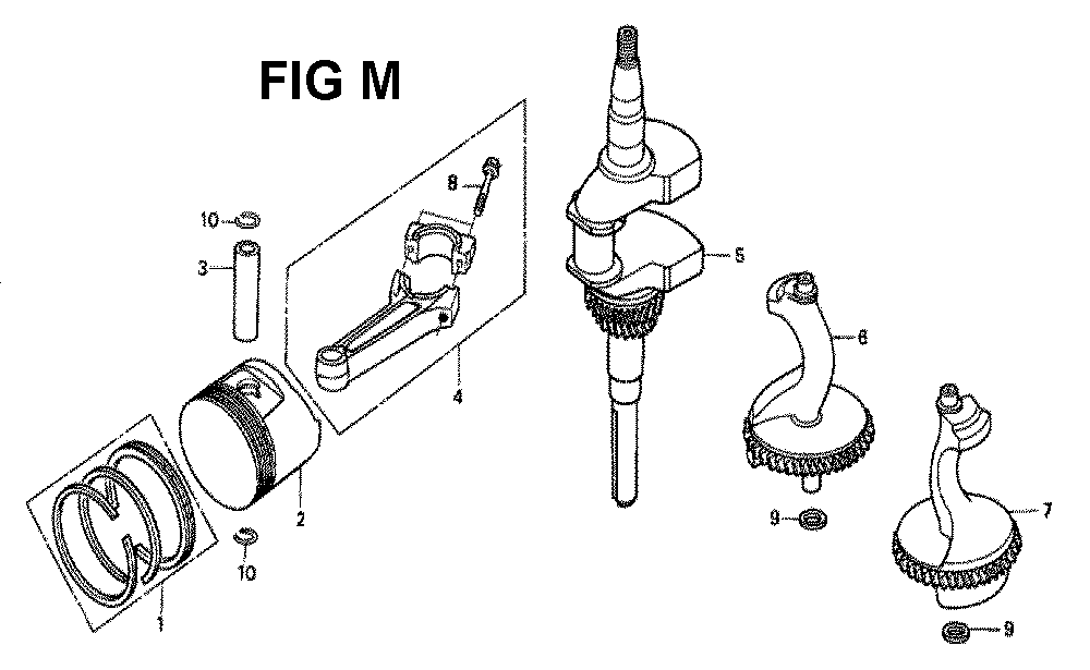 Fig-10 Diagram and Parts List for GXV340K2 Type DCA1 Honda Engine