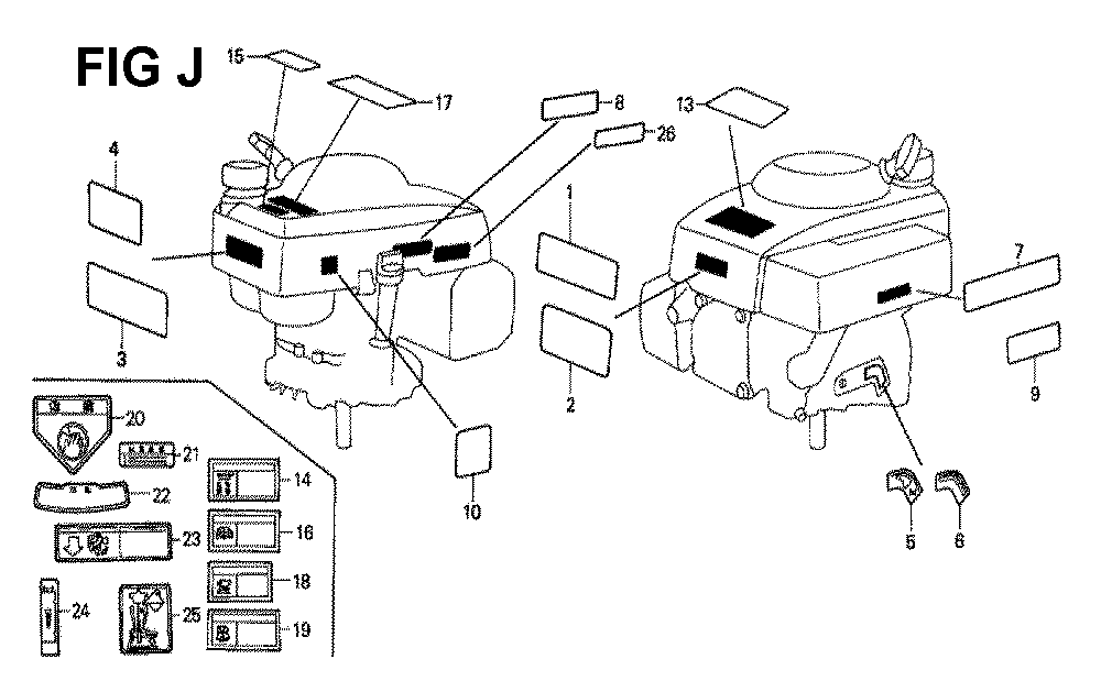 Fig-13 Diagram and Parts List for GXV120 Type SFSK Honda Engine