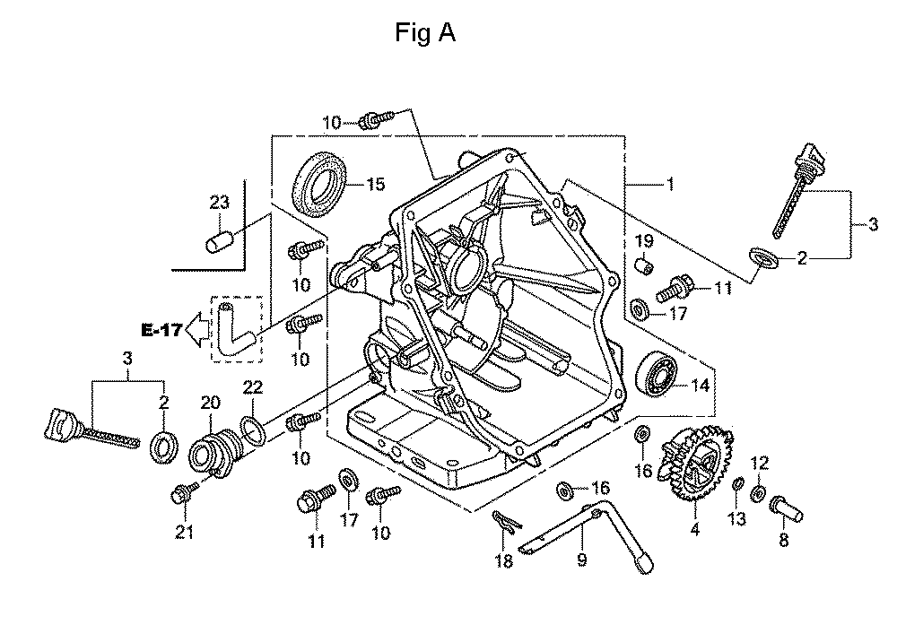 Fig-1 Diagram and Parts List for GC160A Type VHA Honda Engine
