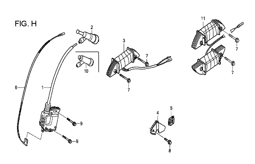 Fig-8 Diagram and Parts List for GX120T1 Type QX26 Honda Engine