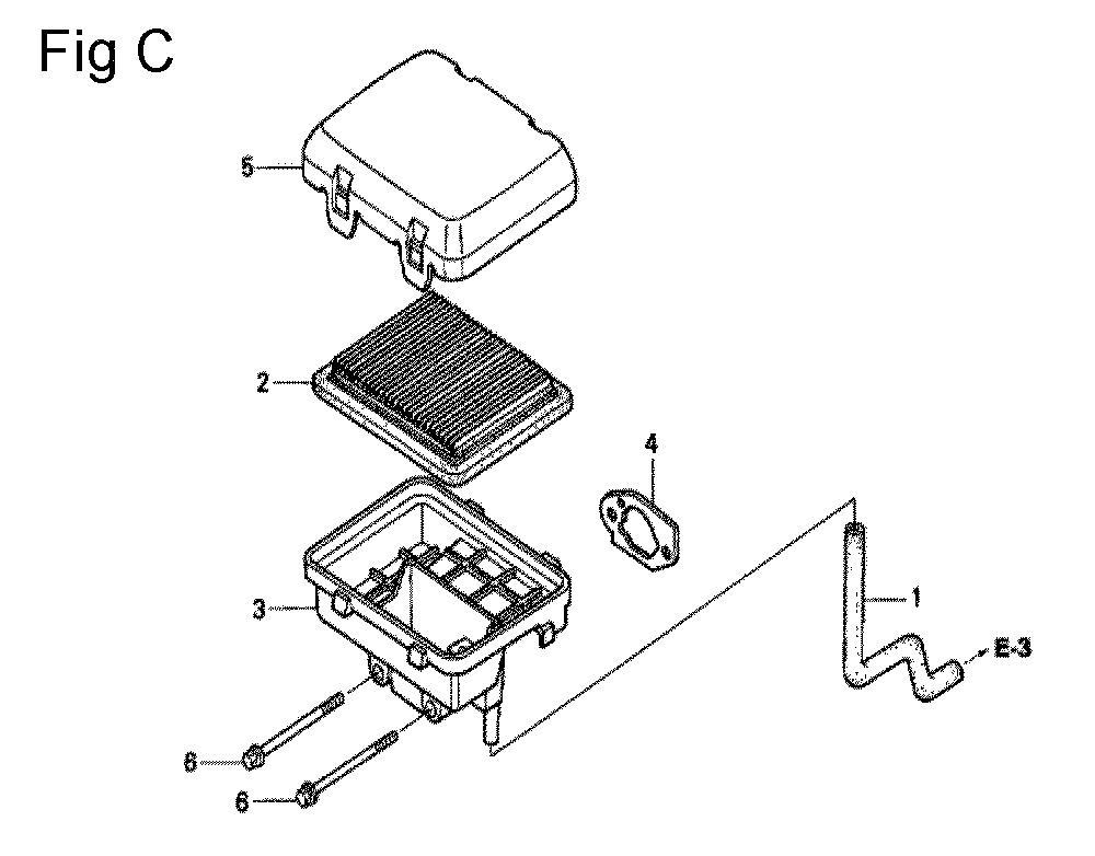 Fig-3 Diagram and Parts List for GC160 Type SHJ1 Honda Engine