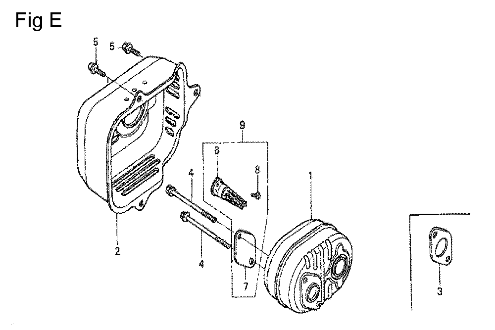 Fig-5 Diagram and Parts List for GCV190A Type N1A Honda Engine