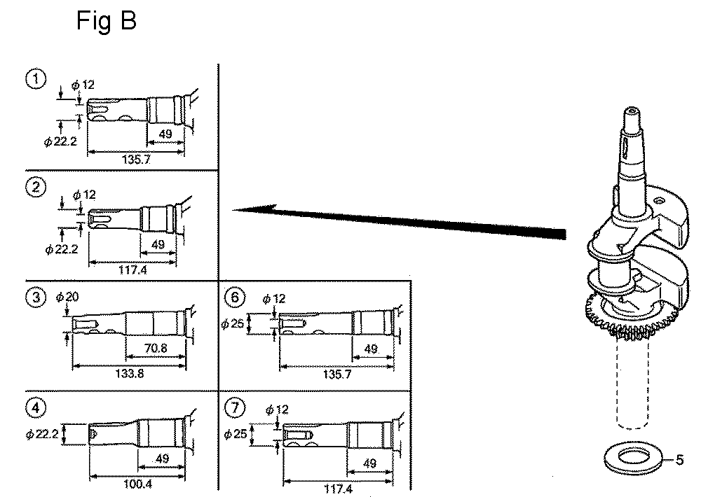 Fig-2 Diagram and Parts List for GSV190A Type N1AF Honda Engine