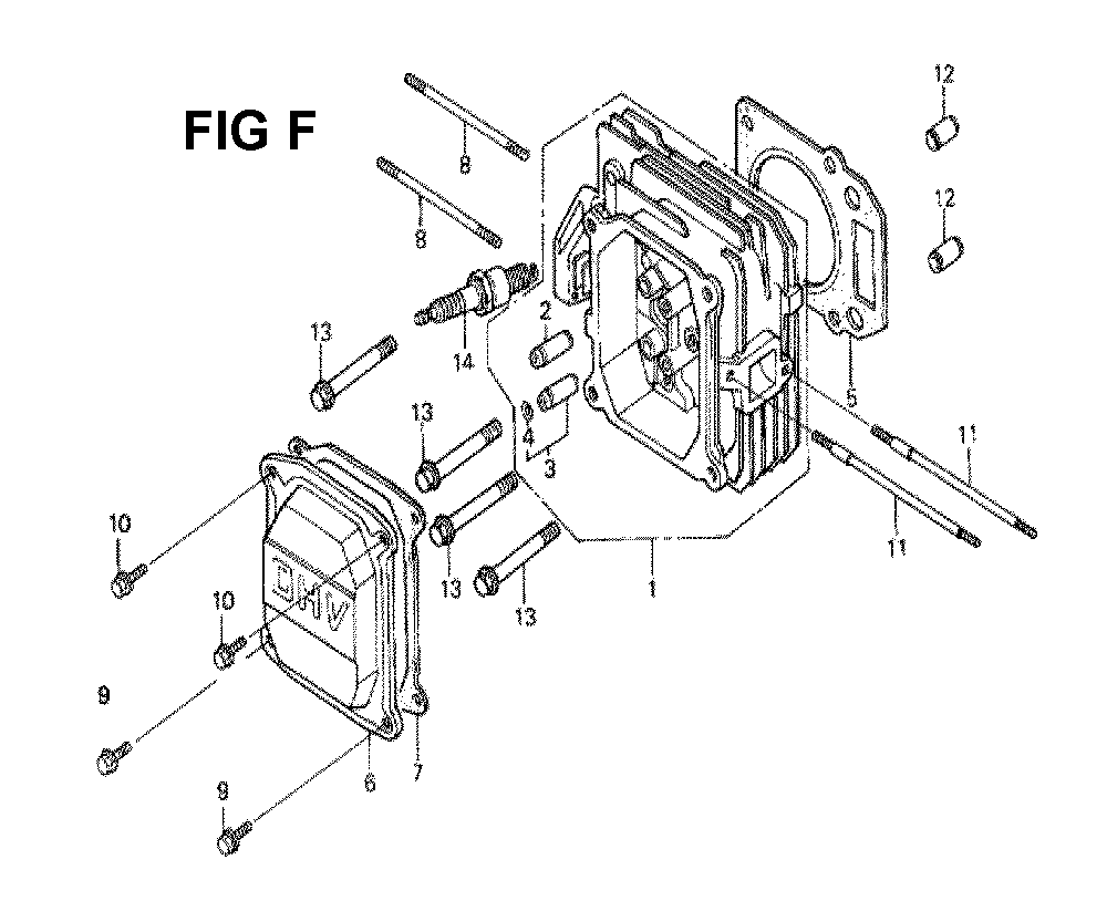 Fig-13 Diagram and Parts List for GXV160K1 Type N1F Honda Engine