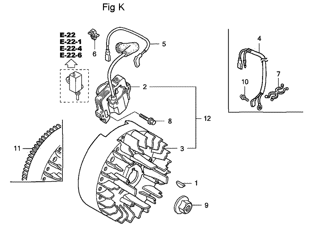 Fig-11 Diagram and Parts List for GC190A Type MHA2 Honda Engine