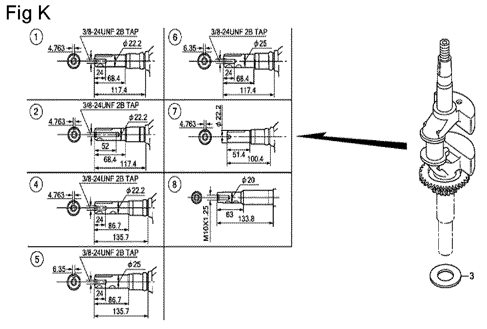 Fig-11 Diagram and Parts List for GCV135 Type A2D Honda Engine