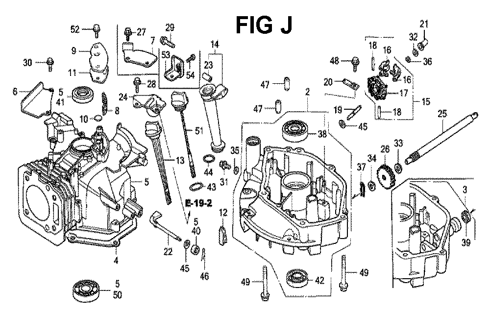 Fig-10 Diagram and Parts List for GXV160K1 Type N55 Honda Engine