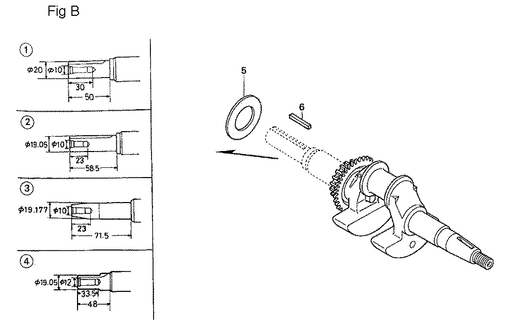 Fig-2 Diagram and Parts List for GS160LA Type QHAF Honda Engine