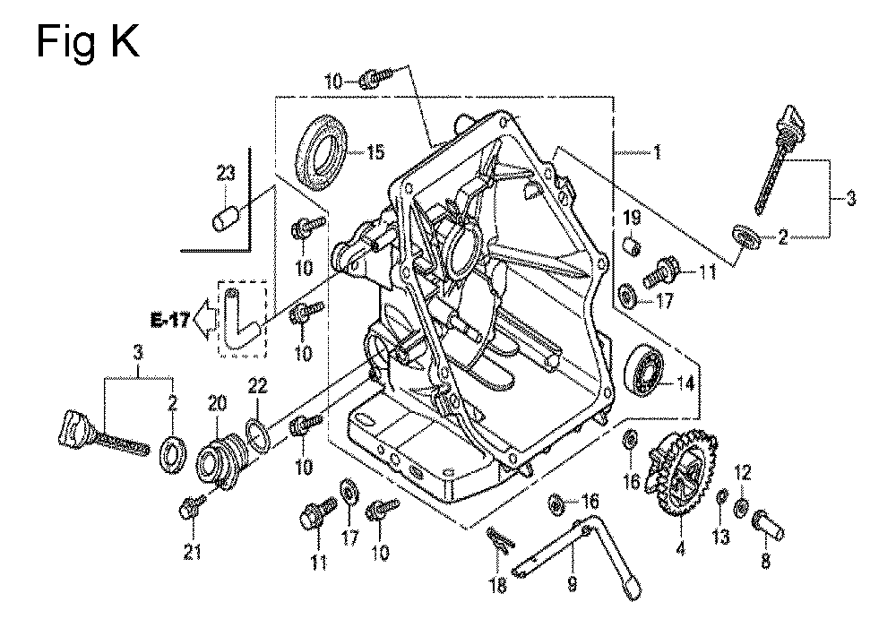 Fig-11 Diagram and Parts List for GC135 Type VXE Honda Engine