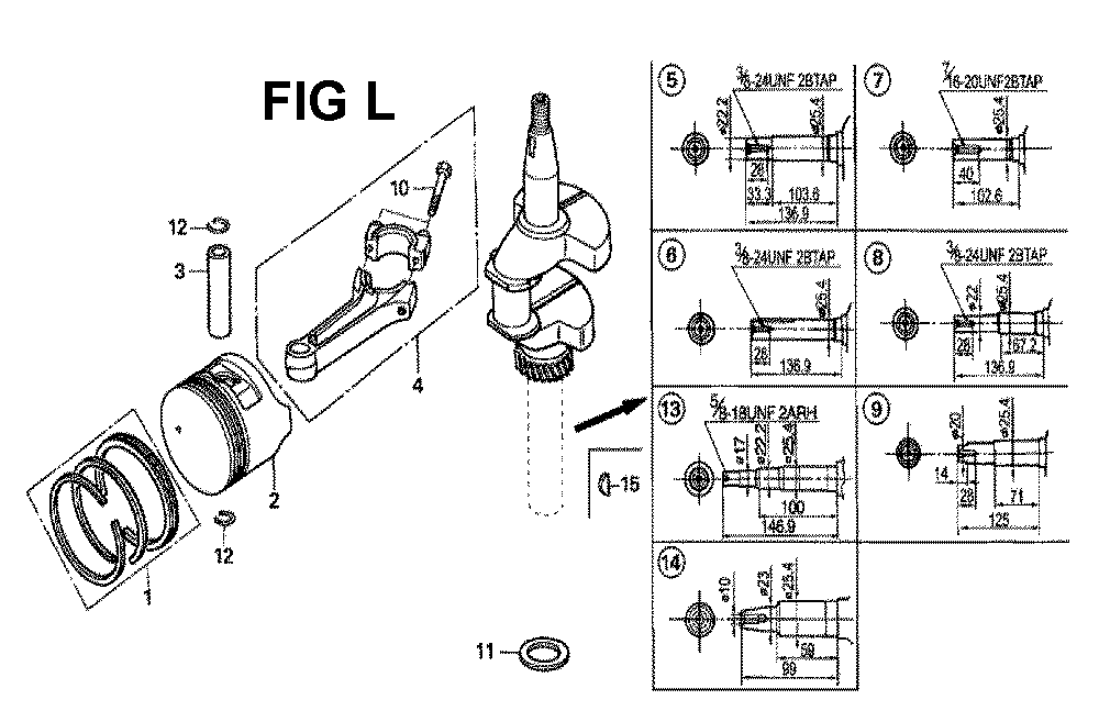Fig-12 Diagram and Parts List for GVX160H2 Type A1S Honda Engine