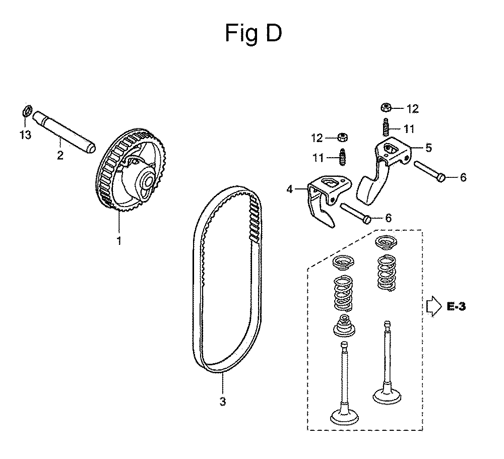 Fig-4 Diagram and Parts List for GC160 Type PXA Honda Engine