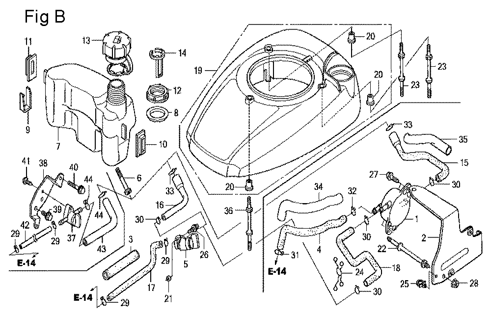 Fig-2 Diagram and Parts List for GCV160LA Type N7A1 Honda Engine