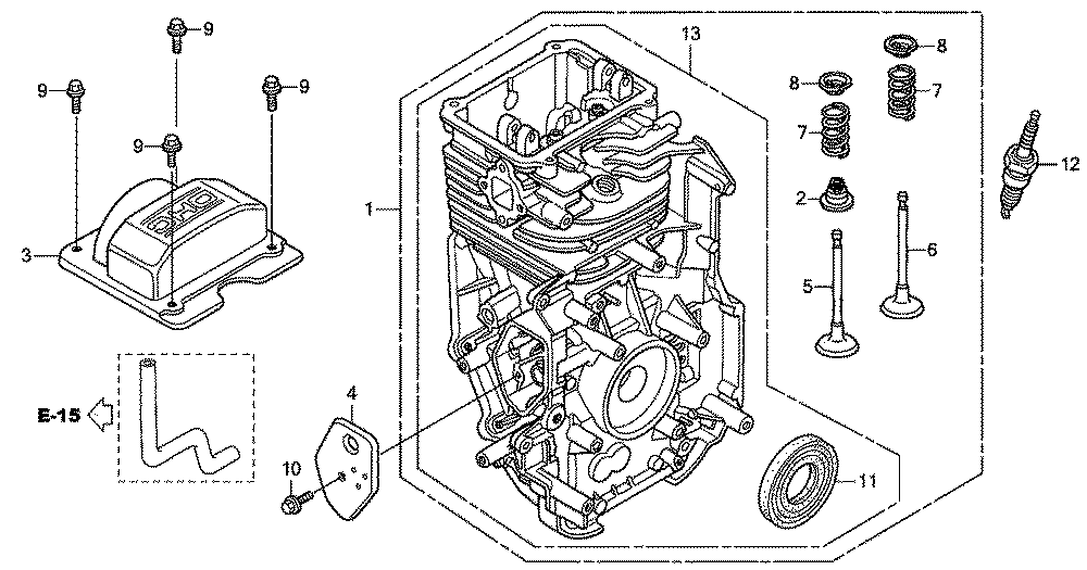 Fig-0 Diagram and Parts List for G160LE Type VXA Honda Engine
