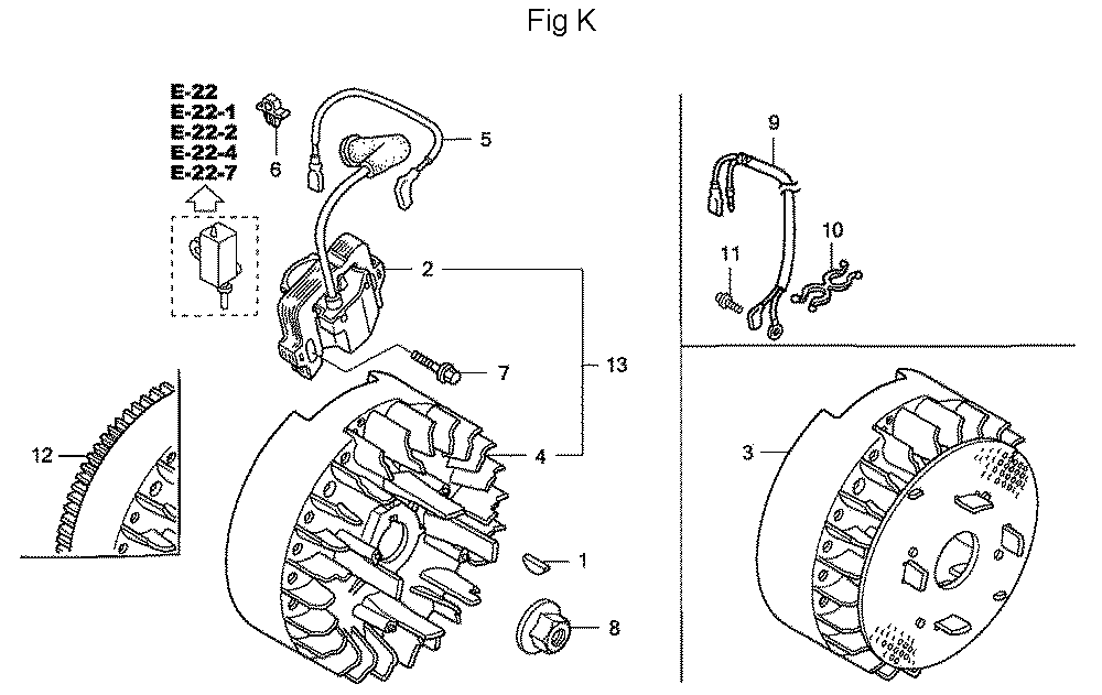 Fig-11 Diagram and Parts List for GC160A Type PHA Honda Engine
