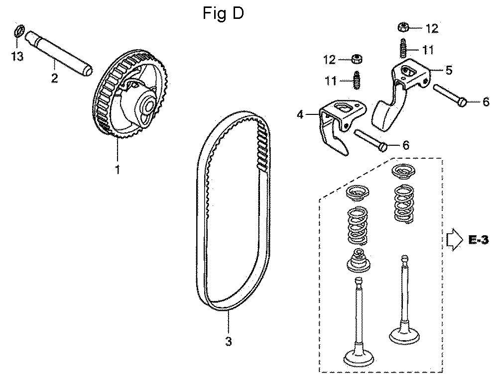 Fig-4 Diagram and Parts List for GC160A Type VXA Honda Engine
