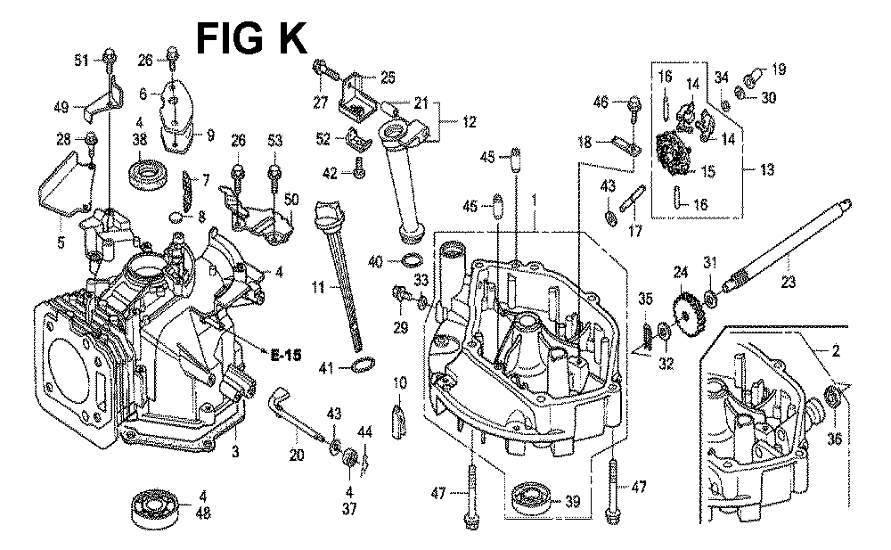 Fig-2 Diagram and Parts List for GXV160H2 Type N4C Honda Engine