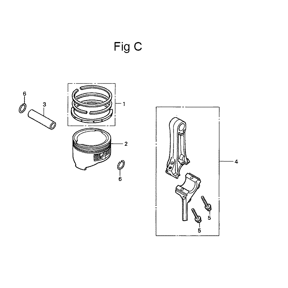 Fig-3 Diagram and Parts List for GC135 Type PHA Honda Engine