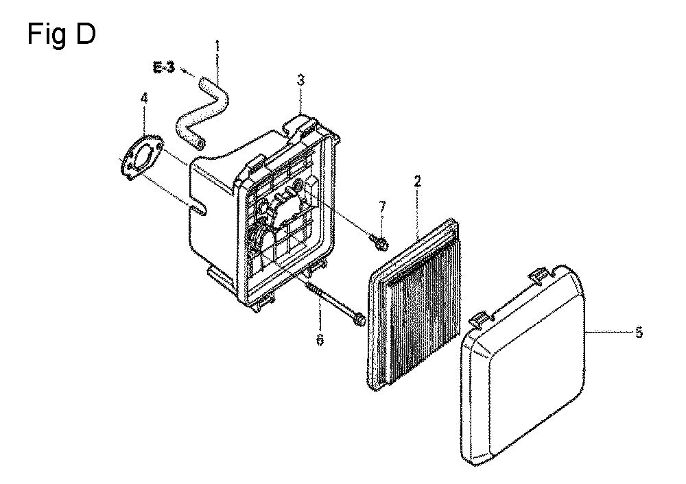 Fig-4 Diagram and Parts List for GCV190A Type E1A2 Honda Engine