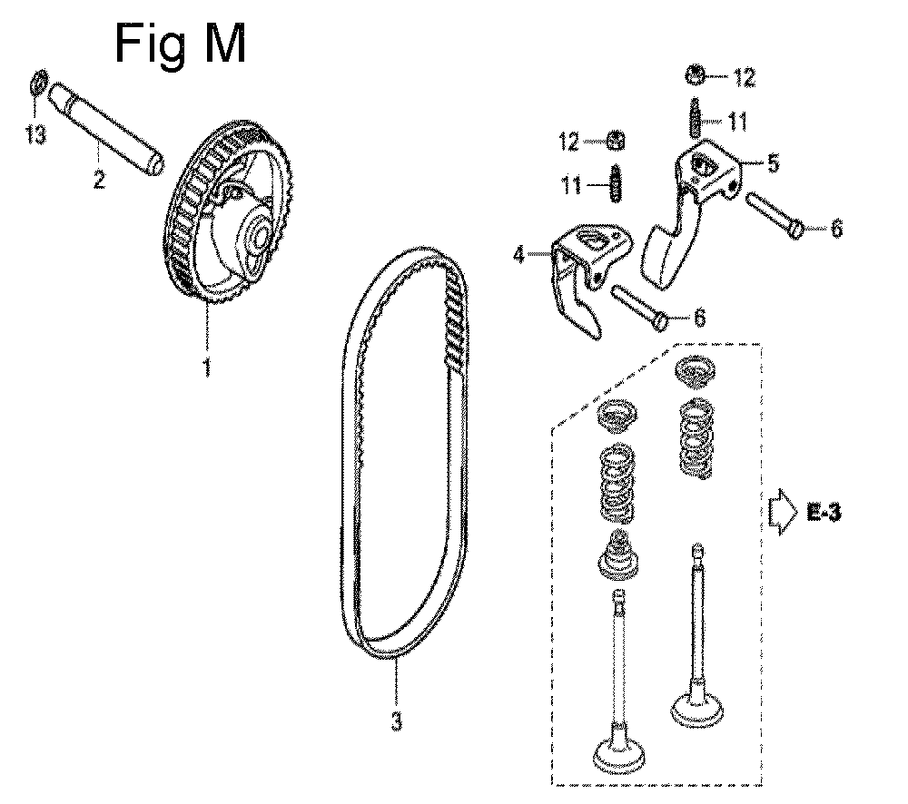 Fig-13 Diagram and Parts List for GC160 Type VHE Honda Engine