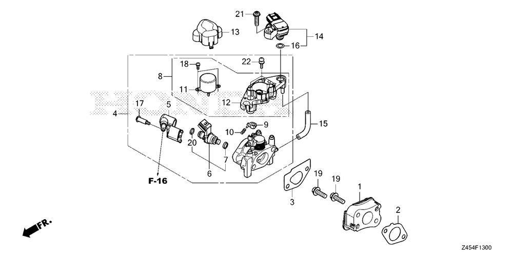 Throttle Body Diagram and Parts List for EU3200I (Type  AC)(EBKJ-1000001 - 9999999) Honda Generator