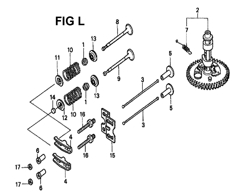 Fig-10 Diagram and Parts List for GXV340K2 Type DP26 Honda Engine