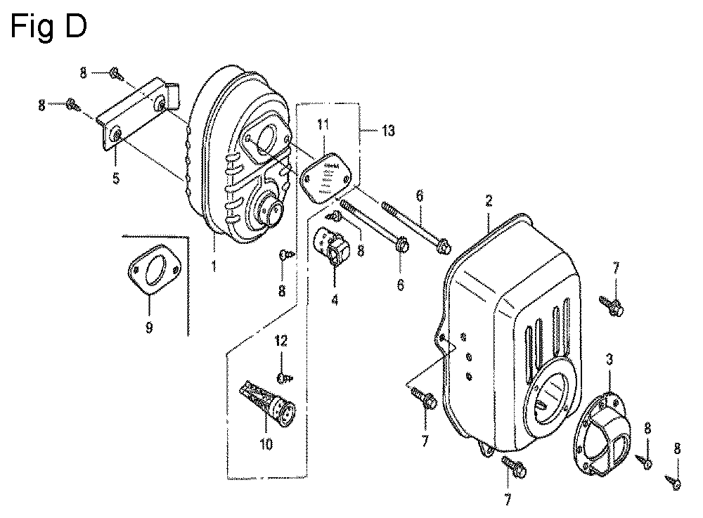 Fig-4 Diagram and Parts List for GC160 Type SHE1 Honda Engine