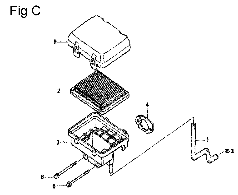 Fig-3 Diagram and Parts List for GC135 Type QFC Honda Engine