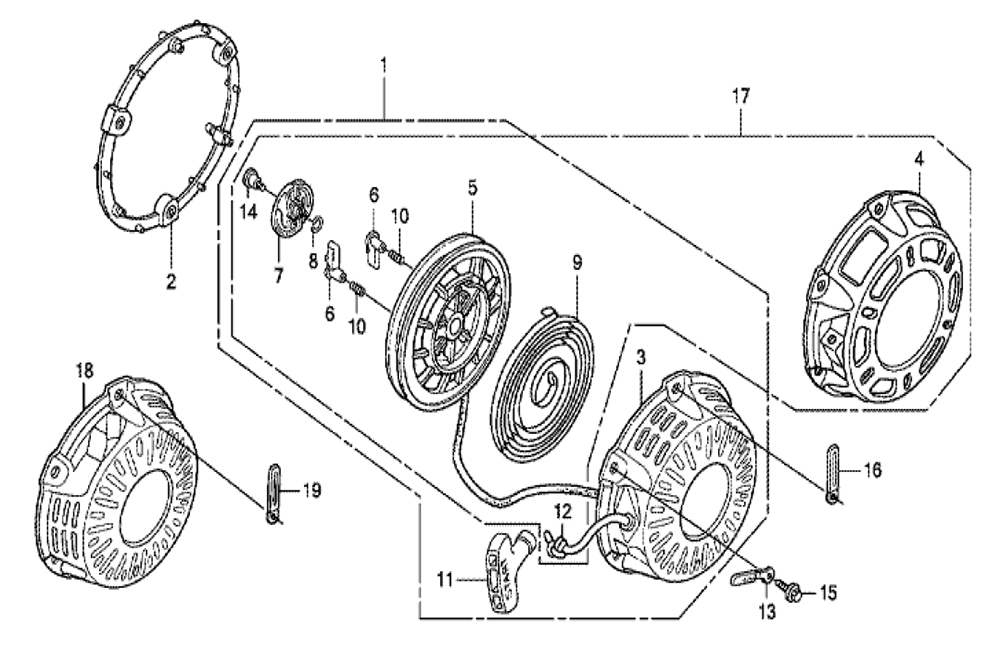 Fig-0 Diagram and Parts List for GX200 Type NTB Honda Engine