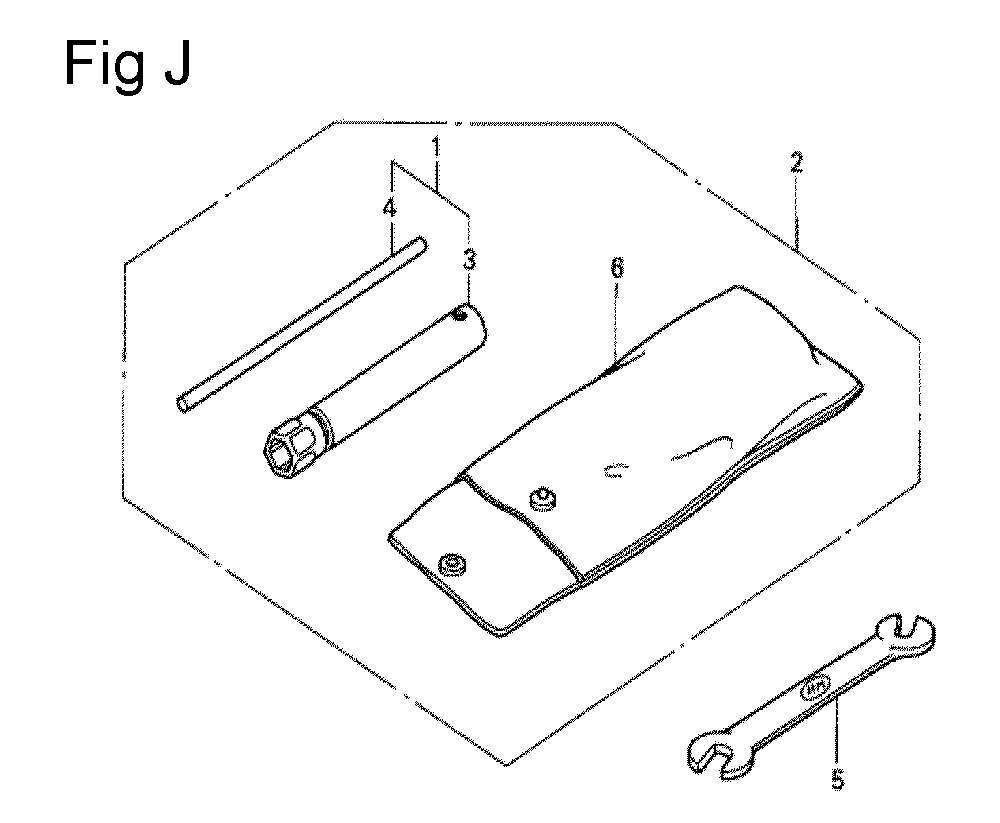 Fig-10 Diagram and Parts List for G100K2 Type SJA Honda Engine
