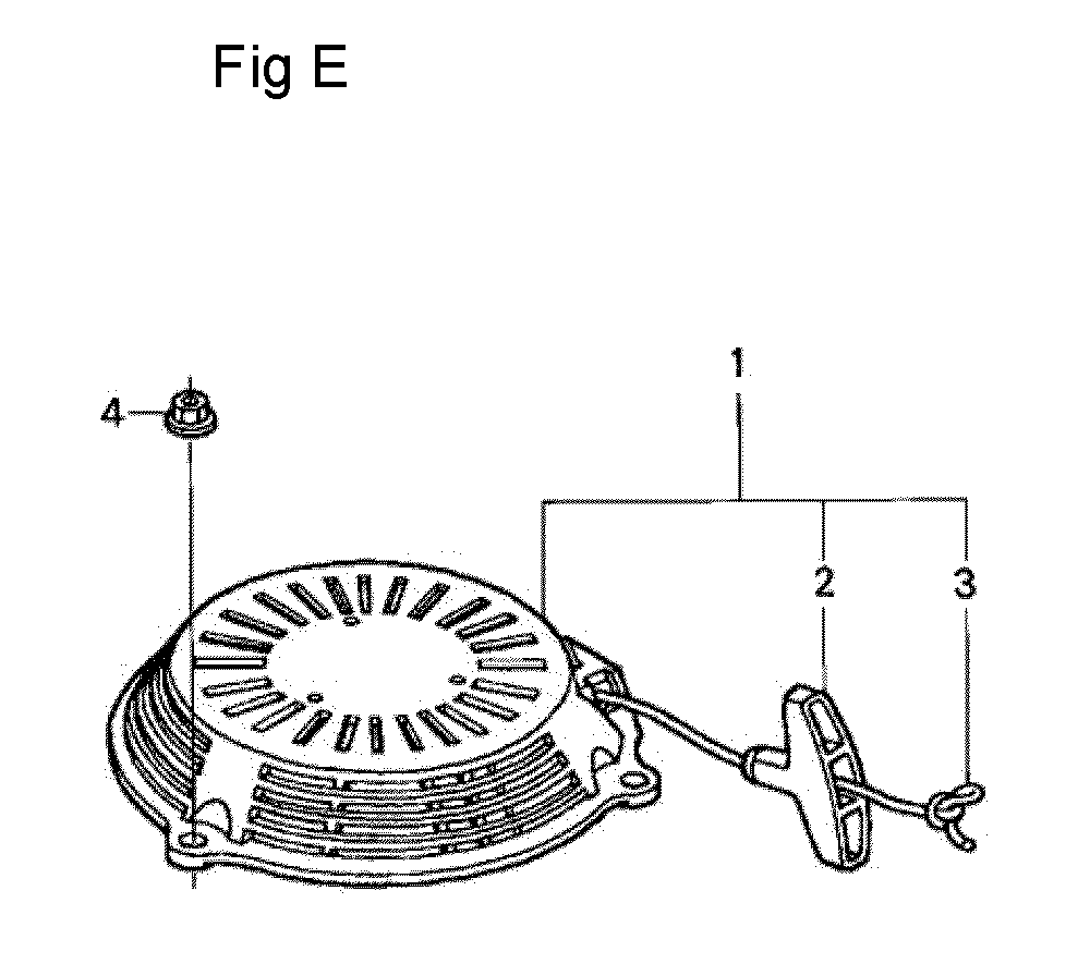 Fig-5 Diagram and Parts List for GSV190A Type A1AE Honda Engine