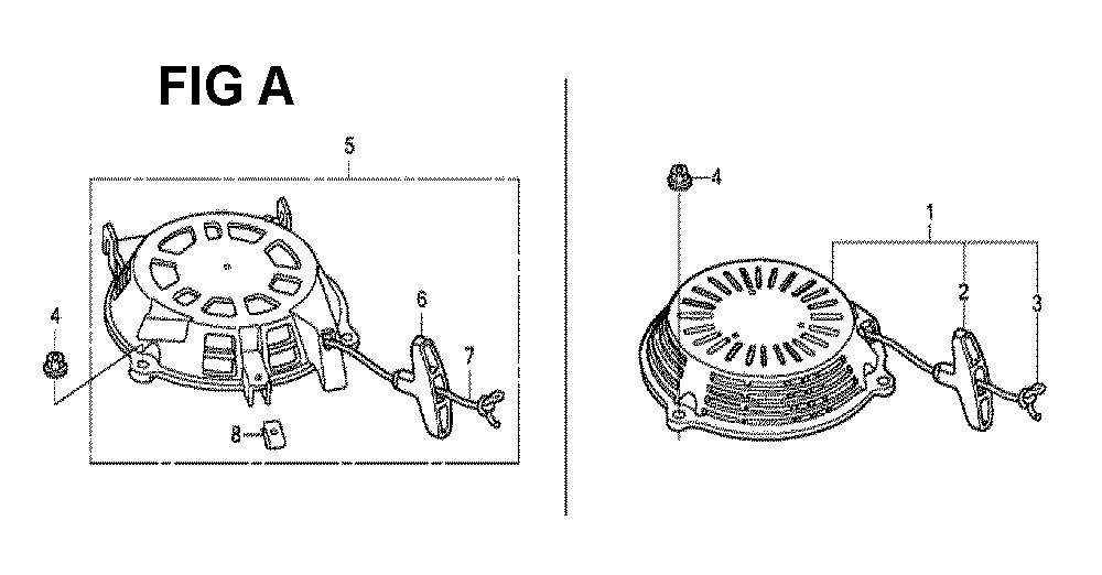 Fig-1 Diagram and Parts List for GCV190LA Type G5BR Honda Engine