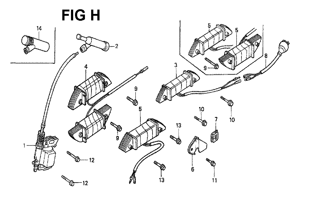 Fig-8 Diagram and Parts List for GX120K1 Type QA26 Honda Engine